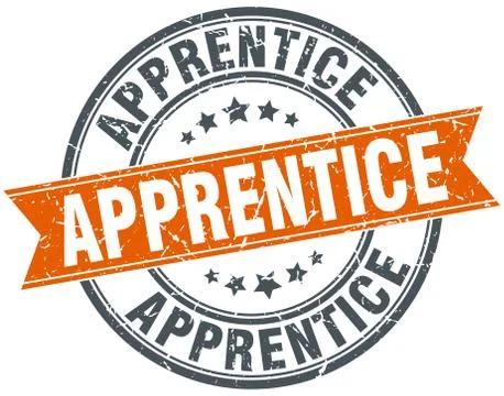 Apprentice round grunge ribbon stamp イラスト素材