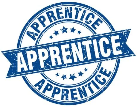 Apprentice round grunge ribbon stamp Illustrazione stock