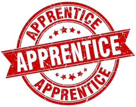 Apprentice round grunge ribbon stamp Illustrazione stock