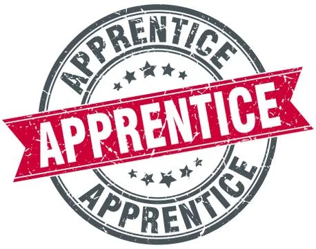 Apprentice round grunge ribbon stamp Illustrazione stock