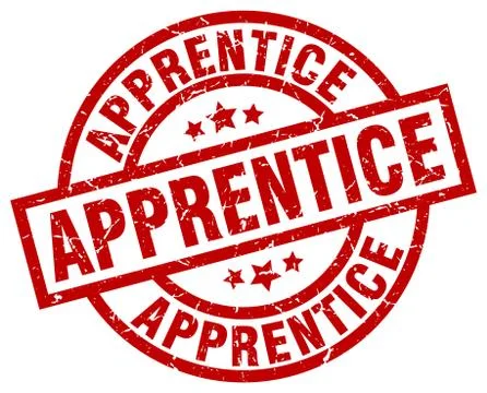 Apprentice round red grunge stamp 스톡 일러스트