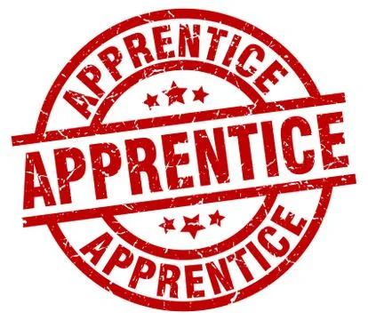 Apprentice round red grunge stamp 스톡 일러스트