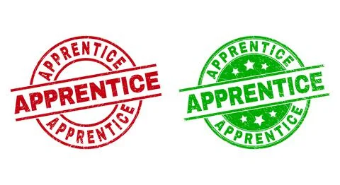 APPRENTICE Round Watermarks Using Grunged Texture 库存插图