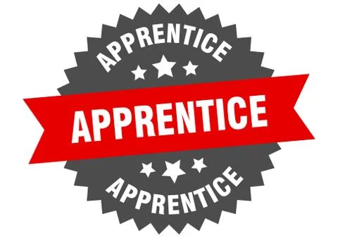 Apprentice sign. apprentice circular band label. round apprentice sticker 库存插图