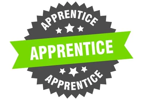 Apprentice sign. apprentice circular band label. round apprentice sticker 库存插图