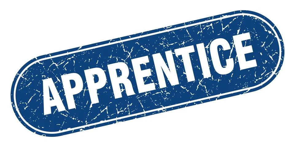 Apprentice sign. apprentice grunge blue stamp. Label 스톡 일러스트