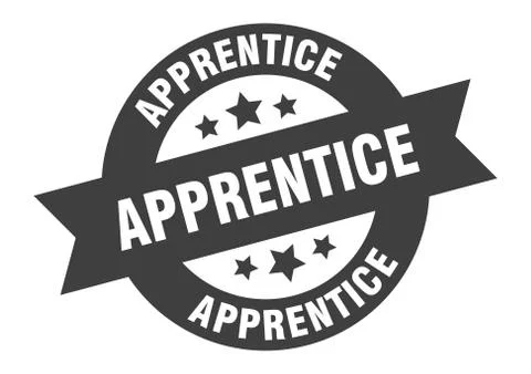 Apprentice sign. apprentice round ribbon sticker. apprentice tag 库存插图