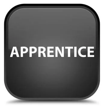 Apprentice special black square button Illustrazione stock