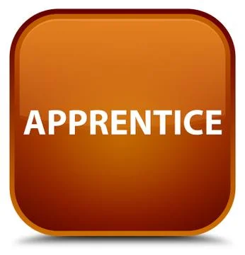 Apprentice special brown square button Illustrazione stock