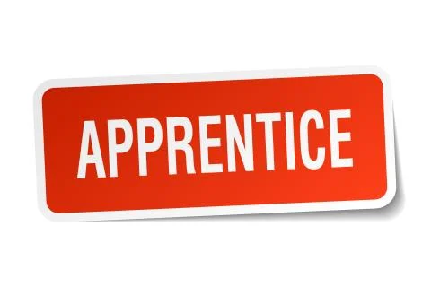 Apprentice square sticker on white イラスト素材