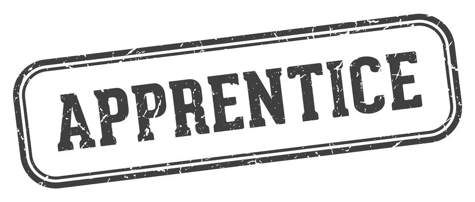 Apprentice stamp. apprentice rectangular stamp on white background Illustrazione stock