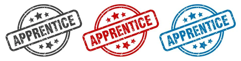 Apprentice stamp. apprentice round isolated sign. apprentice label set Illustrazione stock