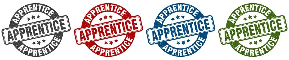 Apprentice stamp. apprentice round stamp set isolated on white background イラスト素材