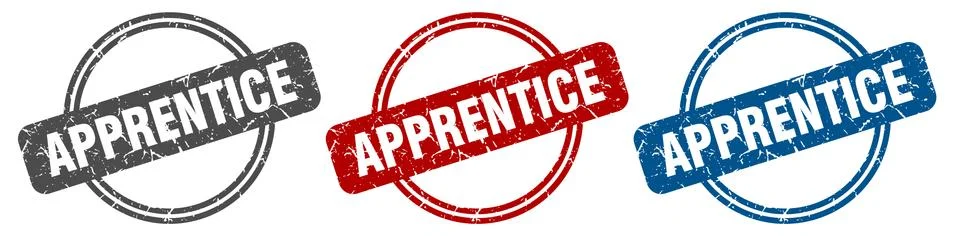 Apprentice stamp. apprentice sign. apprentice label set イラスト素材