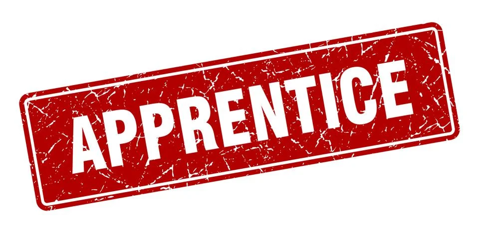 Apprentice stamp. apprentice vintage red label. Sign 스톡 일러스트