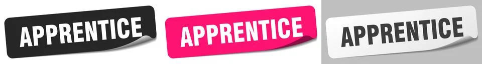 Apprentice sticker. apprentice sticker set on white background Illustrazione stock