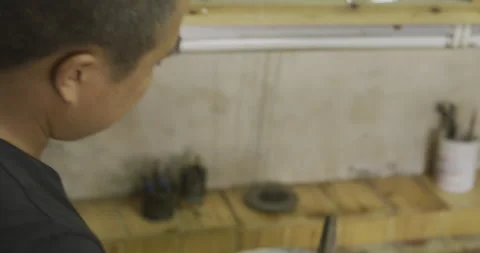 Apprentice using blow torch Stock Footage 141368364