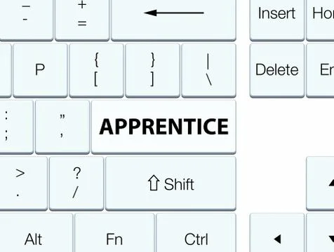 Apprentice white keyboard button 스톡 일러스트