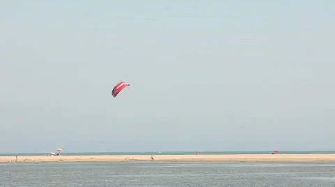 Apprenticeship of kitesurf Stock Footage 788088