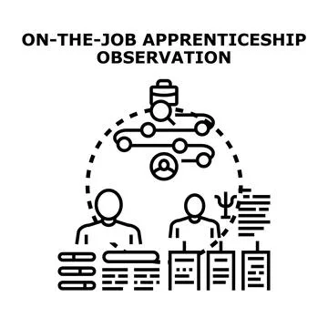 Apprenticeship observation process for professional skills development Stock Illustration