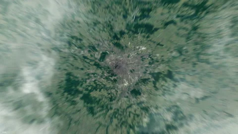 Approach of the camera from space to the planet earth to France, the city of Stock Footage 221919831