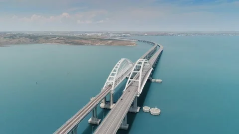 Approach to the Crimean bridge Stock Footage 230158843