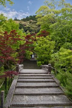 The approach inside Eikan-Do temple.  Kyoto Japan Stock Photos