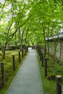 The approach inside Eikan-Do temple.  Kyoto Japan Stock Photos