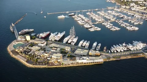 Approach to Marina Unique View Stock Footage 164002799
