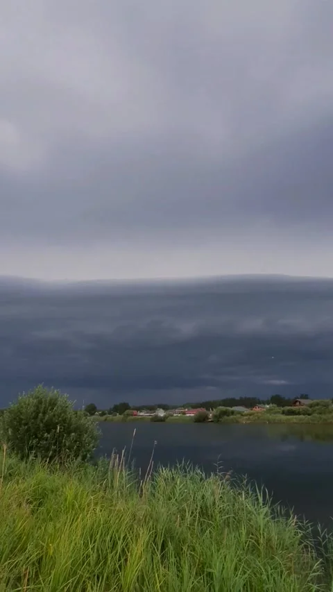 The approach of a powerful thunderstorm in the form of a squall and clouds Stock Footage 201934031