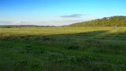 The approach shot over the field. Stock Footage 112195646