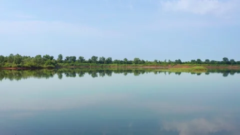The approach shot over the lake. Stock Footage 112002974