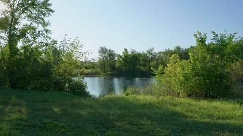 The approach shot over the river. Stock Footage 111998127