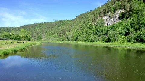 The approach shot over the river. Stock Footage 112330408