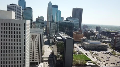 Approach some skyscrapers Stock Footage 93108777