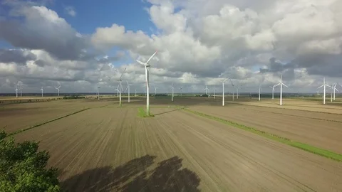 Approach Windpower Farm Stock Footage 75777077