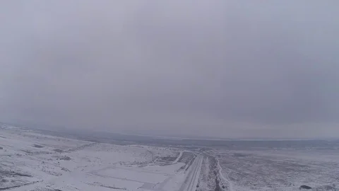 The approach in winter Video stock 74297929