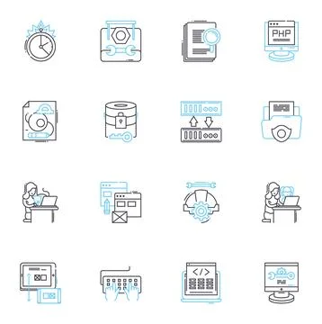 Approachability linear icons set. Friendly, Welcoming, Inviting, Accessible Stock Illustration