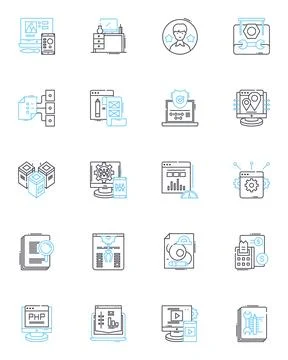 Approachability linear icons set. Friendly, Welcoming, Inviting, Accessible Stock Illustration