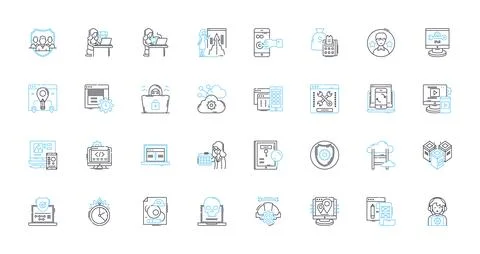 Approachability linear icons set. Friendly, Welcoming, Inviting, Accessible Stock Illustration