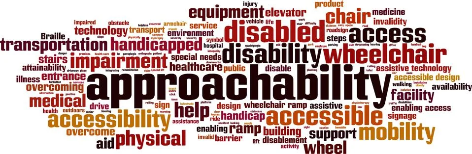 Approachability word cloud concept Illustrazione stock