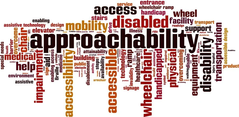 Approachability word cloud concept Stock Illustration