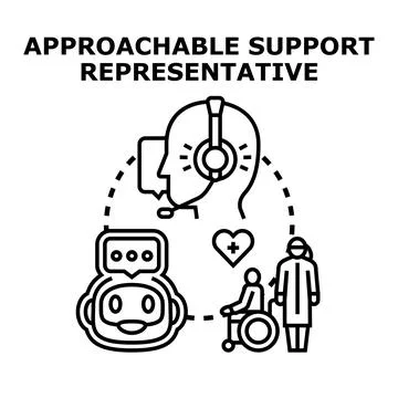 Approachable support representative providing accessible customer care Stock Illustration