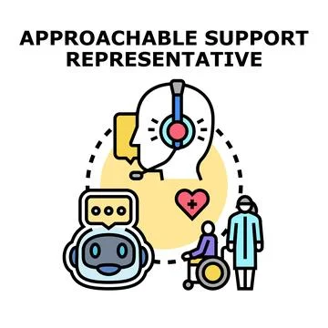 Approachable support representative providing accessible customer care Stock Illustration
