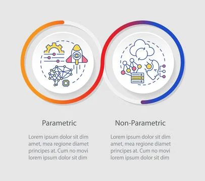 Approaches in statistical analysis infographics circles sequence Stockillustratie