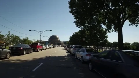 Approaching Adler Planetarium in Chicago. Stock Footage 70706611