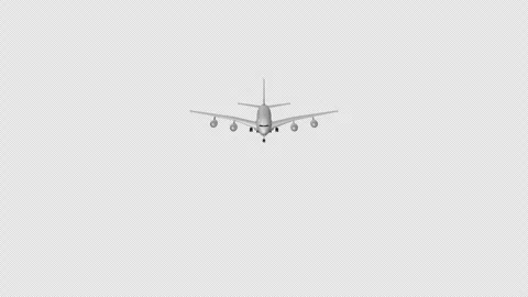 Approaching the Airplane for Landing, Front View, Alpha Channel, Exclusive Stock Footage 270572981