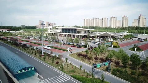 Approaching to the airport in China Stock Footage 95760448