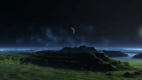 Approaching An Alien Planet Stock Footage 70347112