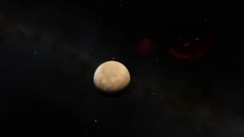 Approaching and flying beside Mars orbit Stock Footage 122902234